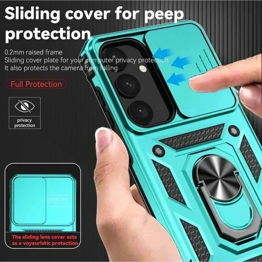 M MAIKEZI Ring Stand‎ Case For Samsung Galaxy S24 Screen Protector Camera Cover